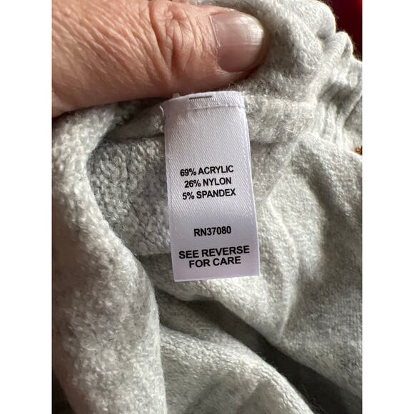 Lightweight Soft Heather Gray Colorful Jeweled Button Up Cardigan XL - Picture 8 of 10